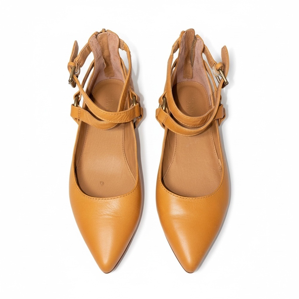 Frye women’s Sienna Harness Criss Cross leather ballet flats size 6M - Picture 6 of 12